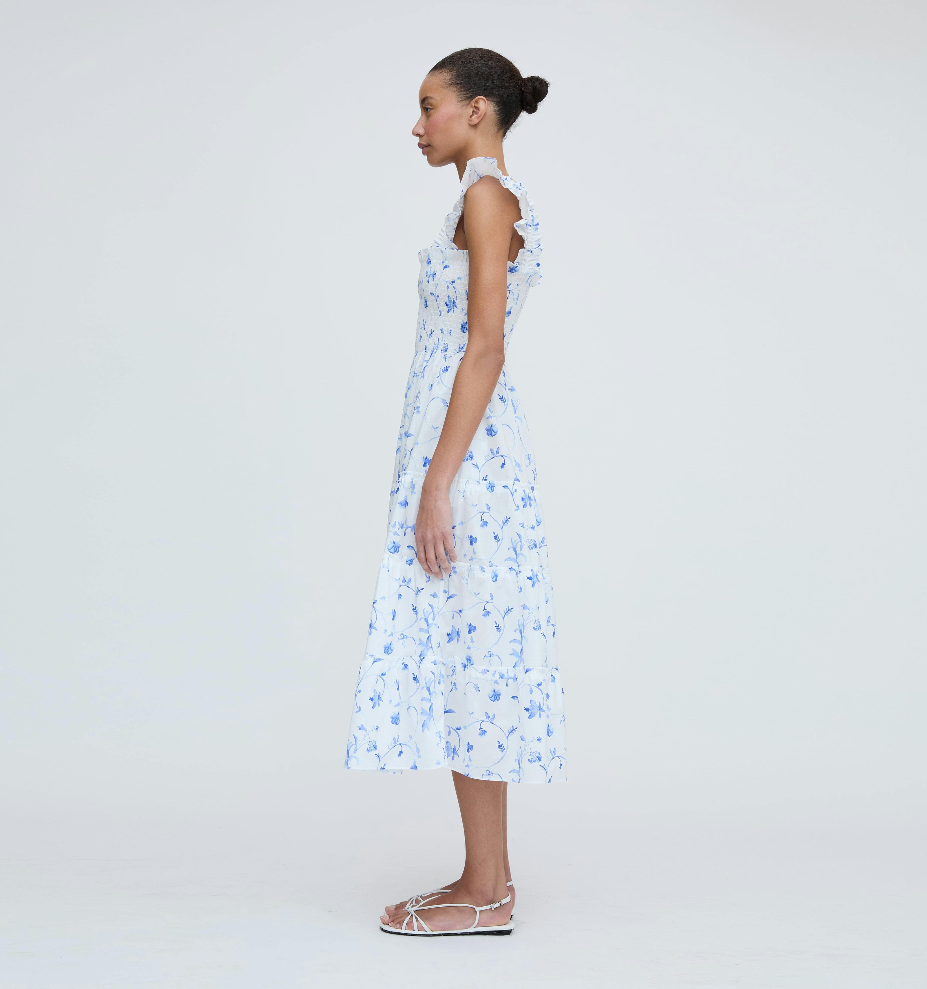 The Ellie Nap Dress - Blue Botanical