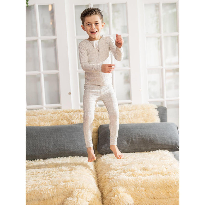 Box Design Raglan Sleeve Top & Pant Set, Blue