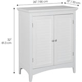 Glancy Free Standing Floor Storage Cabinet with Louvered Doors Adjustable Shelves