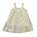 Girls Wide Strap Dress in Embroidery Floral