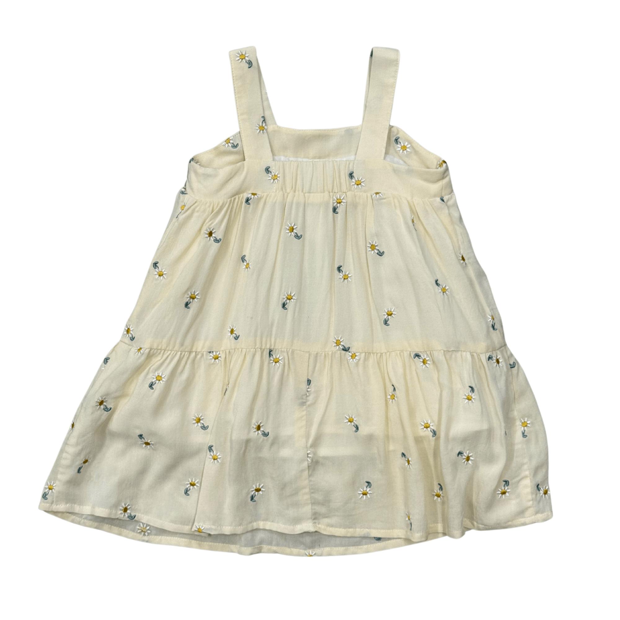Girls Wide Strap Dress in Embroidery Floral