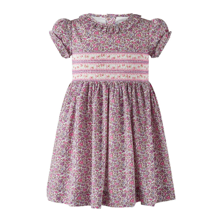 Floral SS Smocked Dress