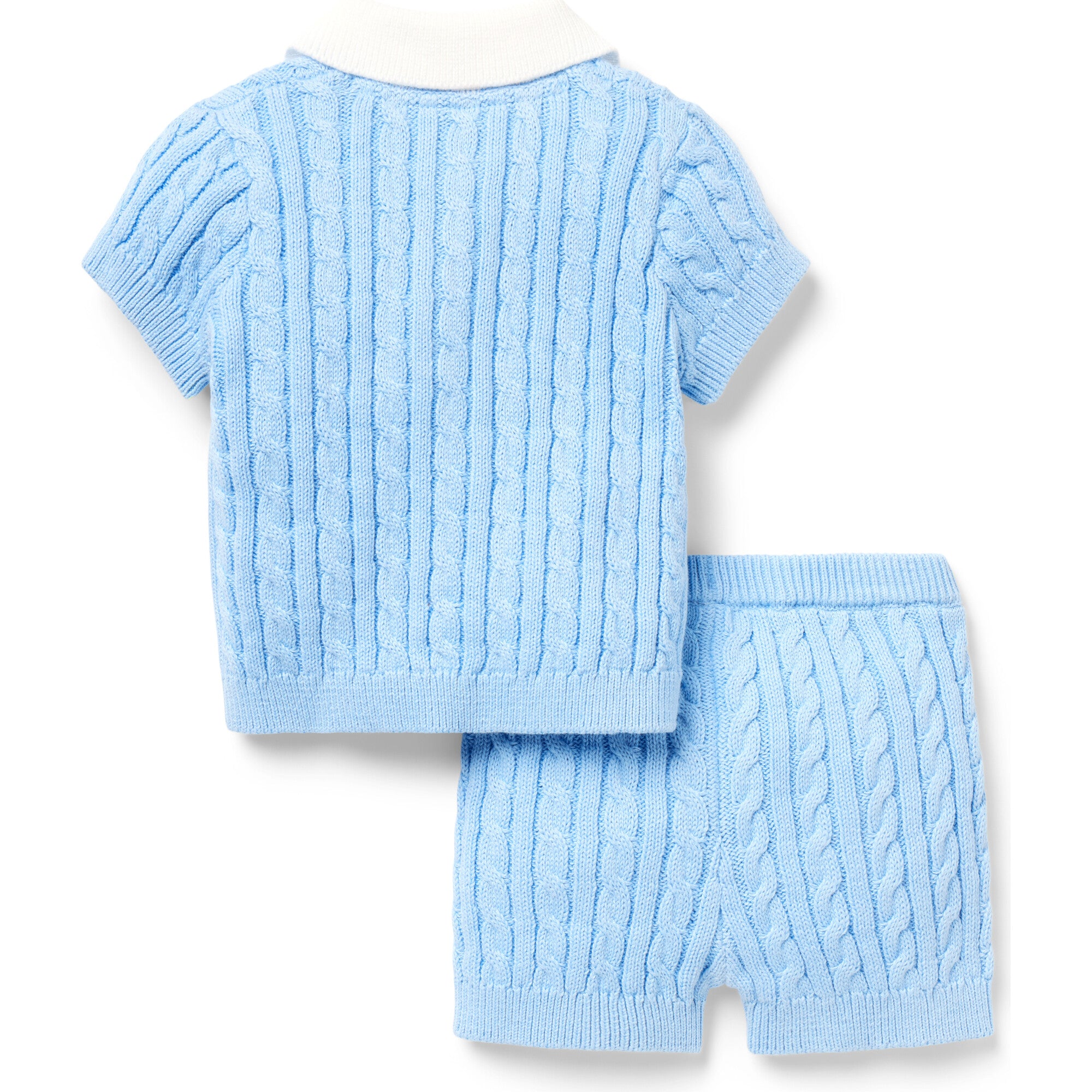 Baby Cable Knit Matching Set, Blue