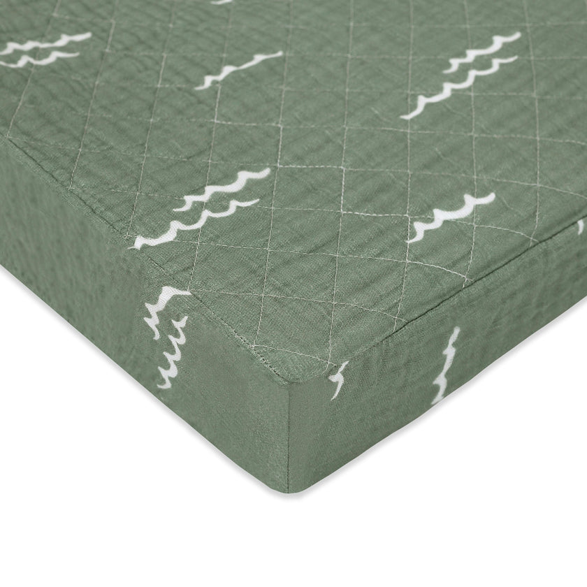 Babyletto Quilted Changing Pad Cover in GOTS Certified Organic Muslin Cotton