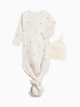 Organic Infant Boy Winter Gown and Hat Set