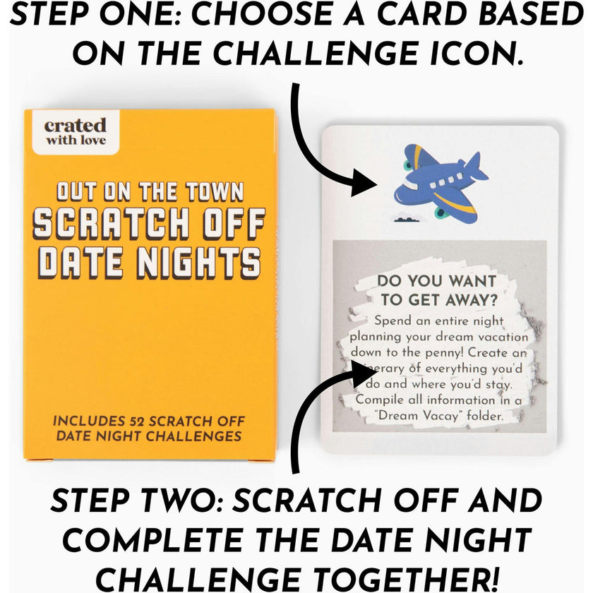 Out on the Town Scratch Off Card deck for Date Night Ideas
