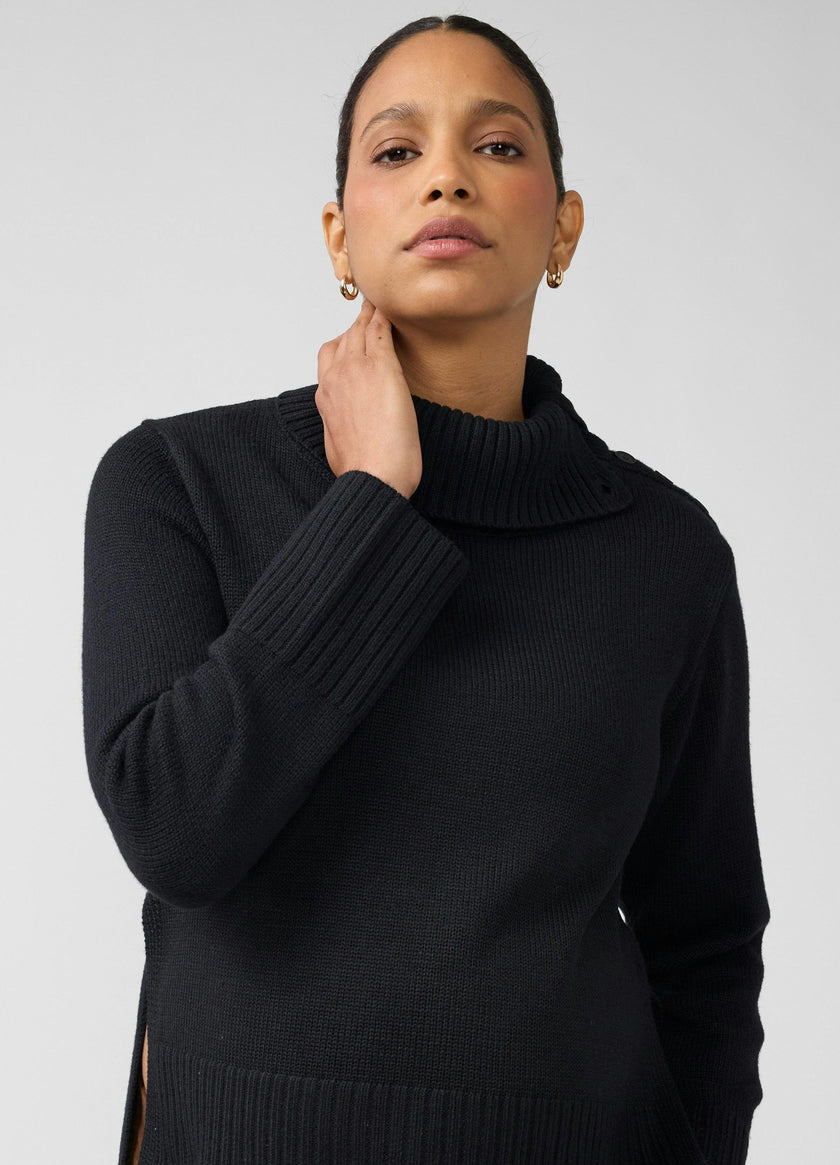 Knit High Neck Maternity Nursing Sweater