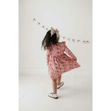 Long Sleeve Ruffle Dress Cherry Hearts