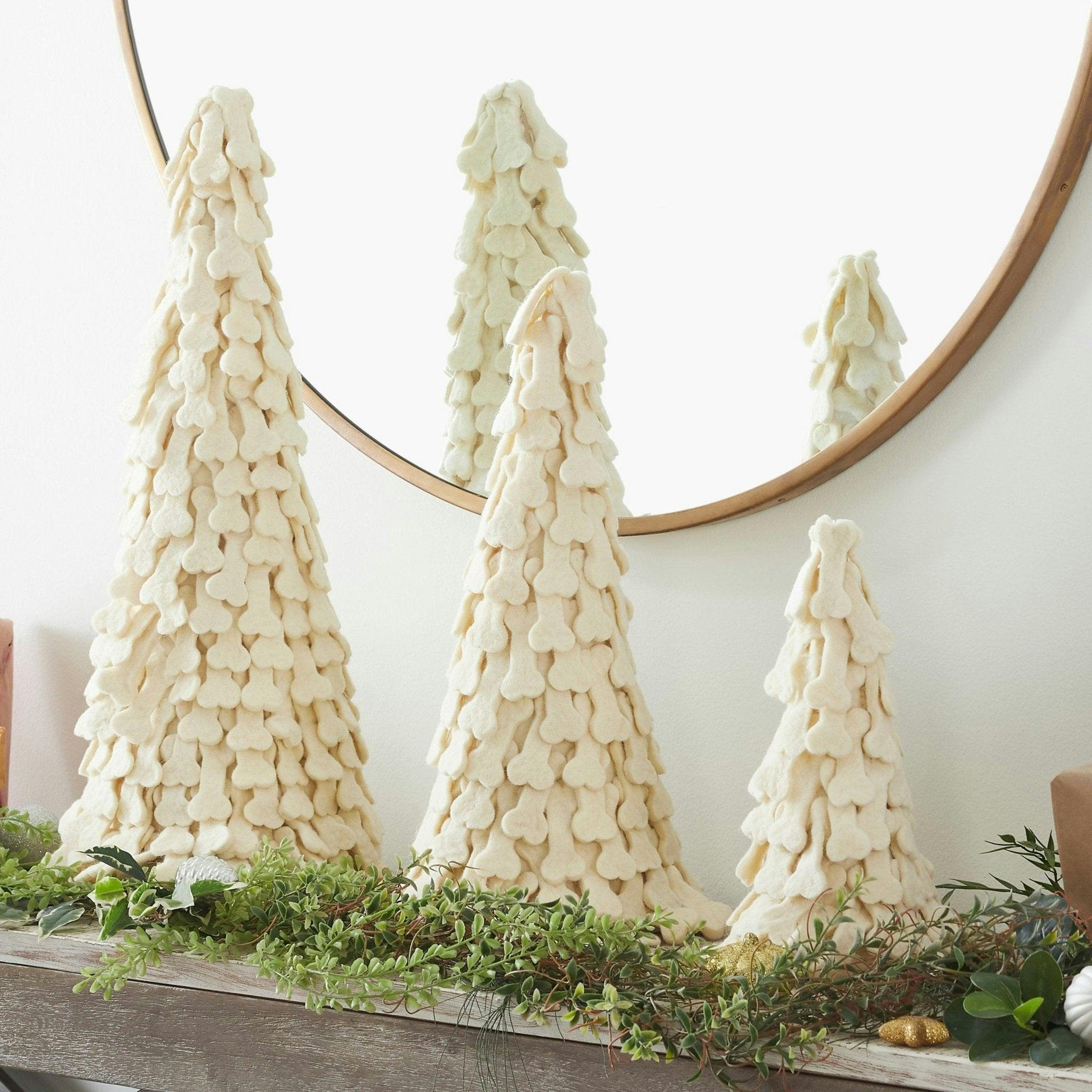 Dog Bone Trees- 3 Piece Set- Handmade of Hand Felted Wool Arcadia Home