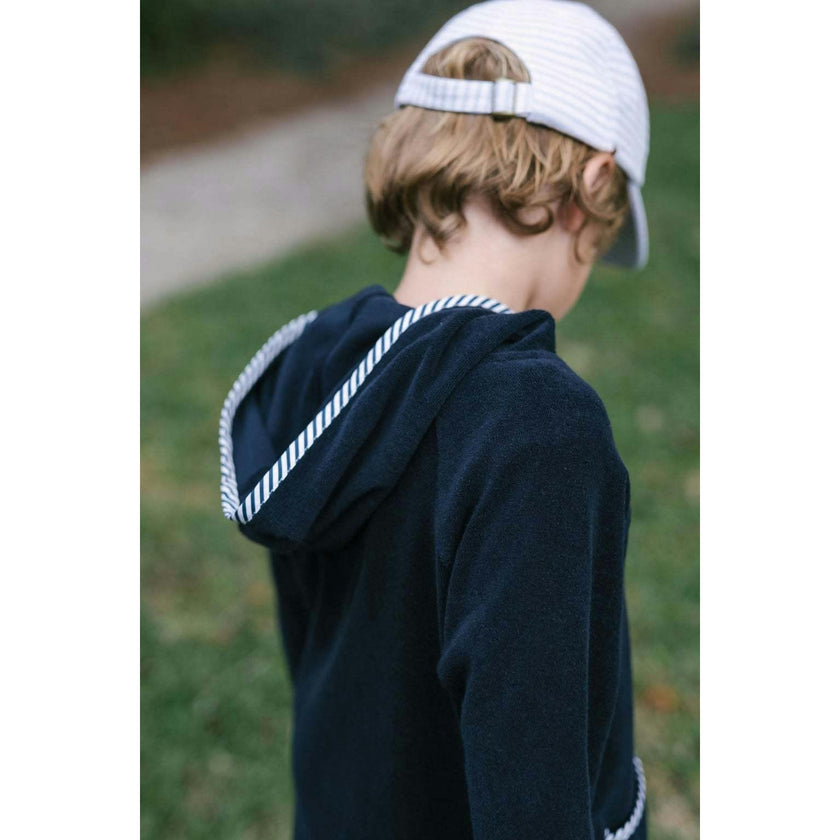 Unisex French Terry Hooded Coverup, Navy