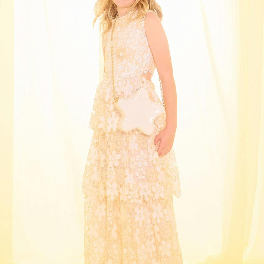 Haley Embroidered Frill Maxi Dress