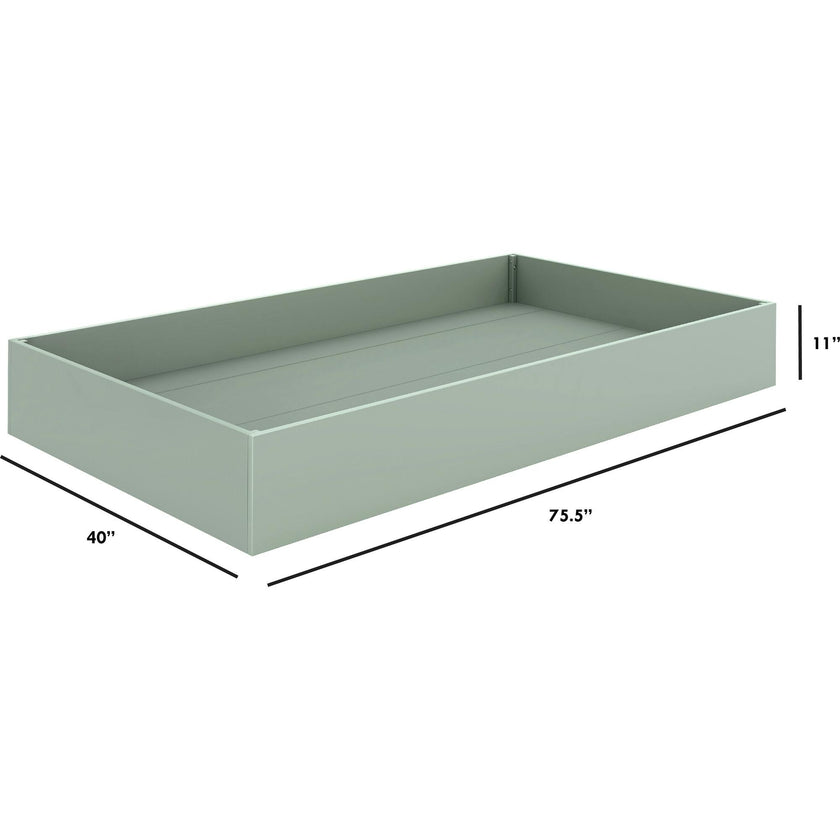 Universal Twin Storage Trundle Bed in Light Sage