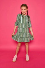 Tiered Porto Dress - Fairfield Forest Stripe