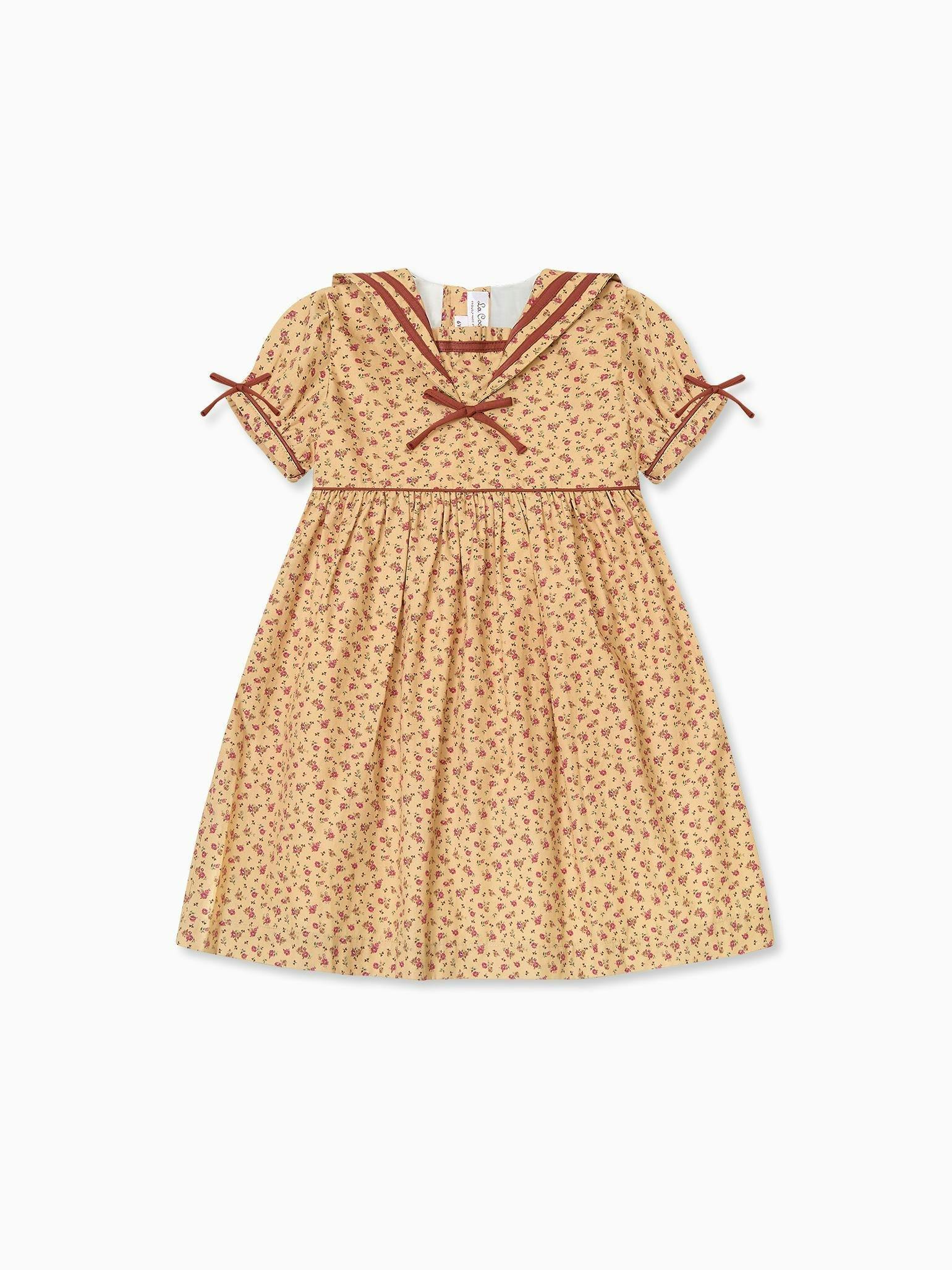 Caramel Floral Mirabel Girl Dress