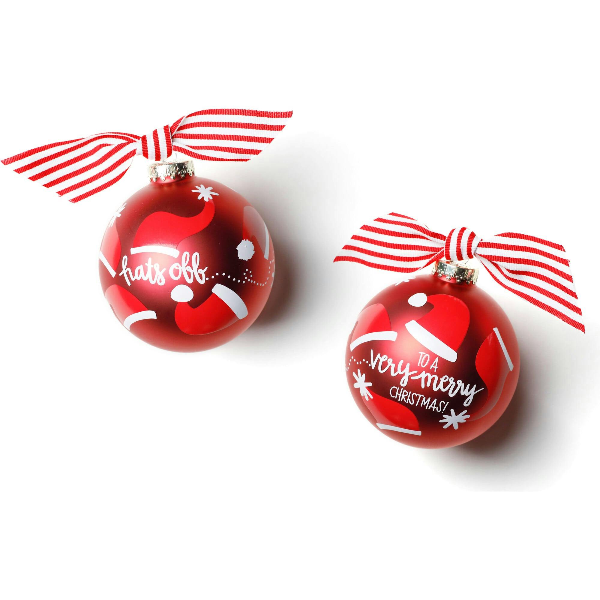 Hats Off Glass Ornament