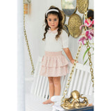 Textured Floral 2-Tired Short Skirt