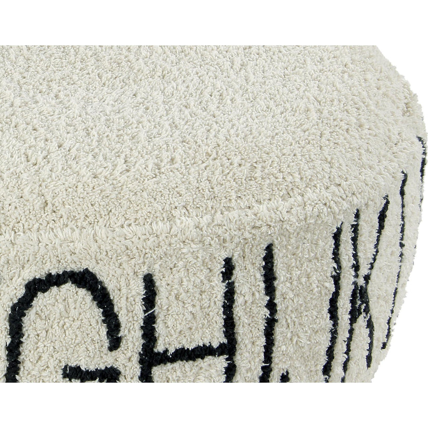 All Around Alphabet Round Wide Pouffe
