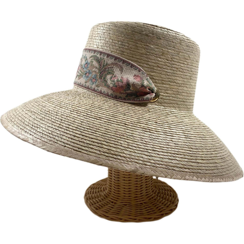 Women'S Wildflower Pop-Up Retro Garden Ribbon Sun Hat