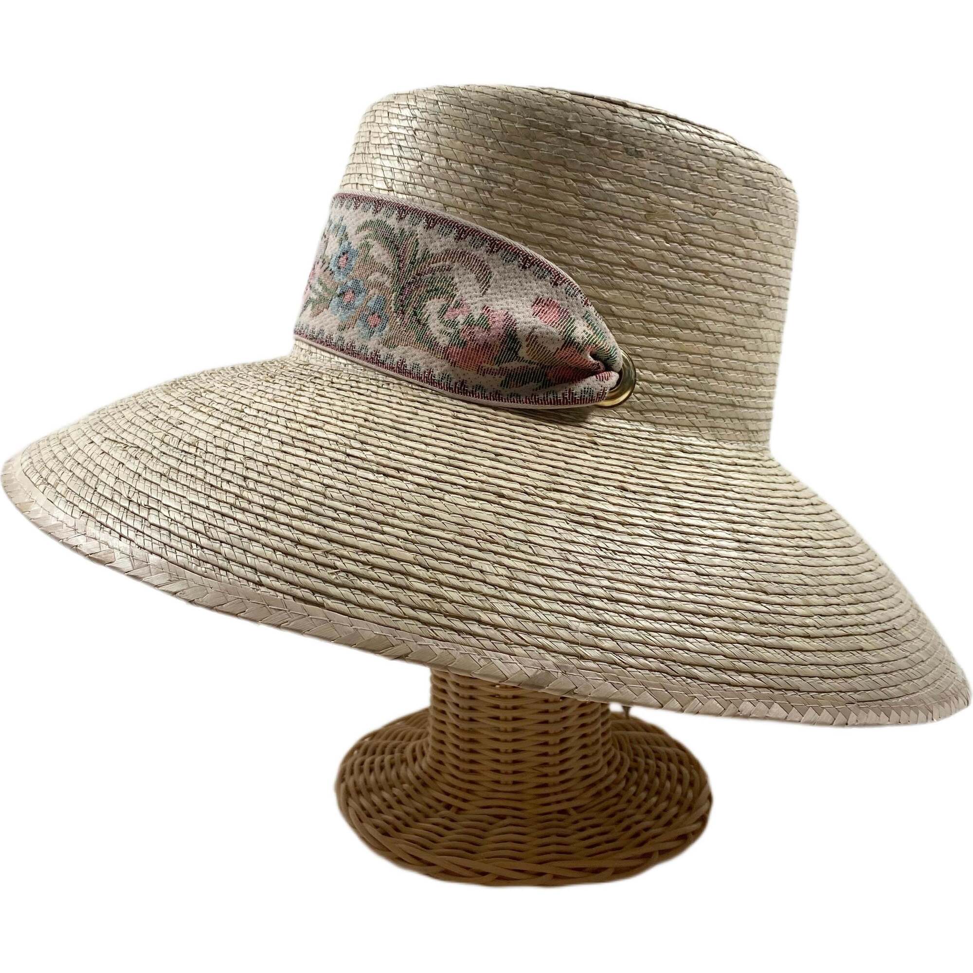 Women'S Wildflower Pop-Up Retro Garden Ribbon Sun Hat