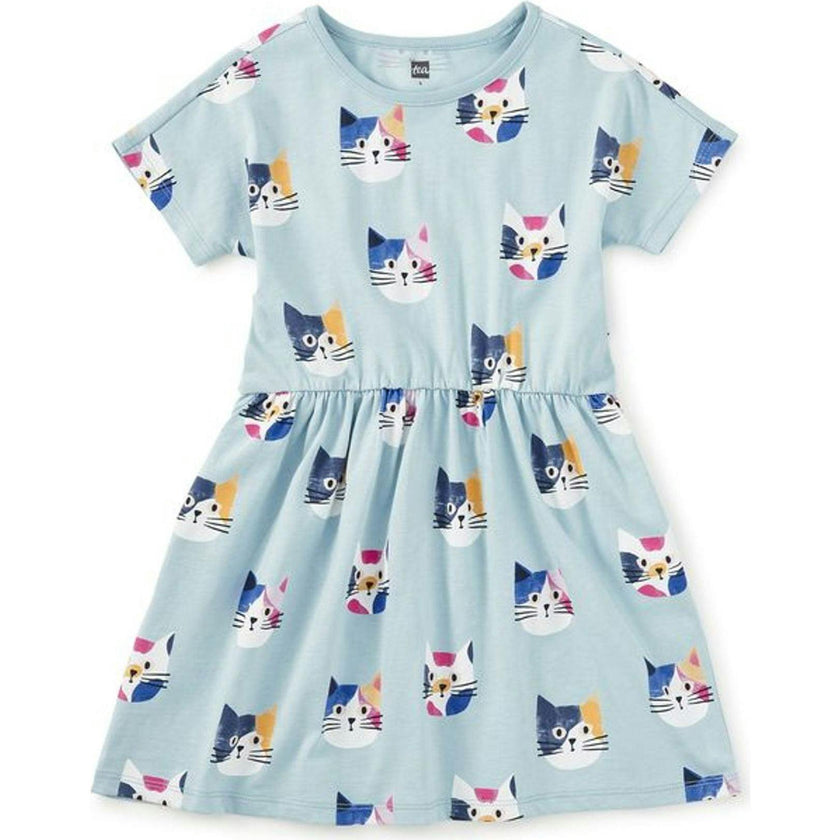 Short Sleeve Twirl Dress, Multi