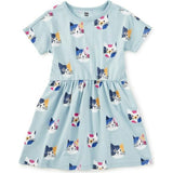 Short Sleeve Twirl Dress, Multi