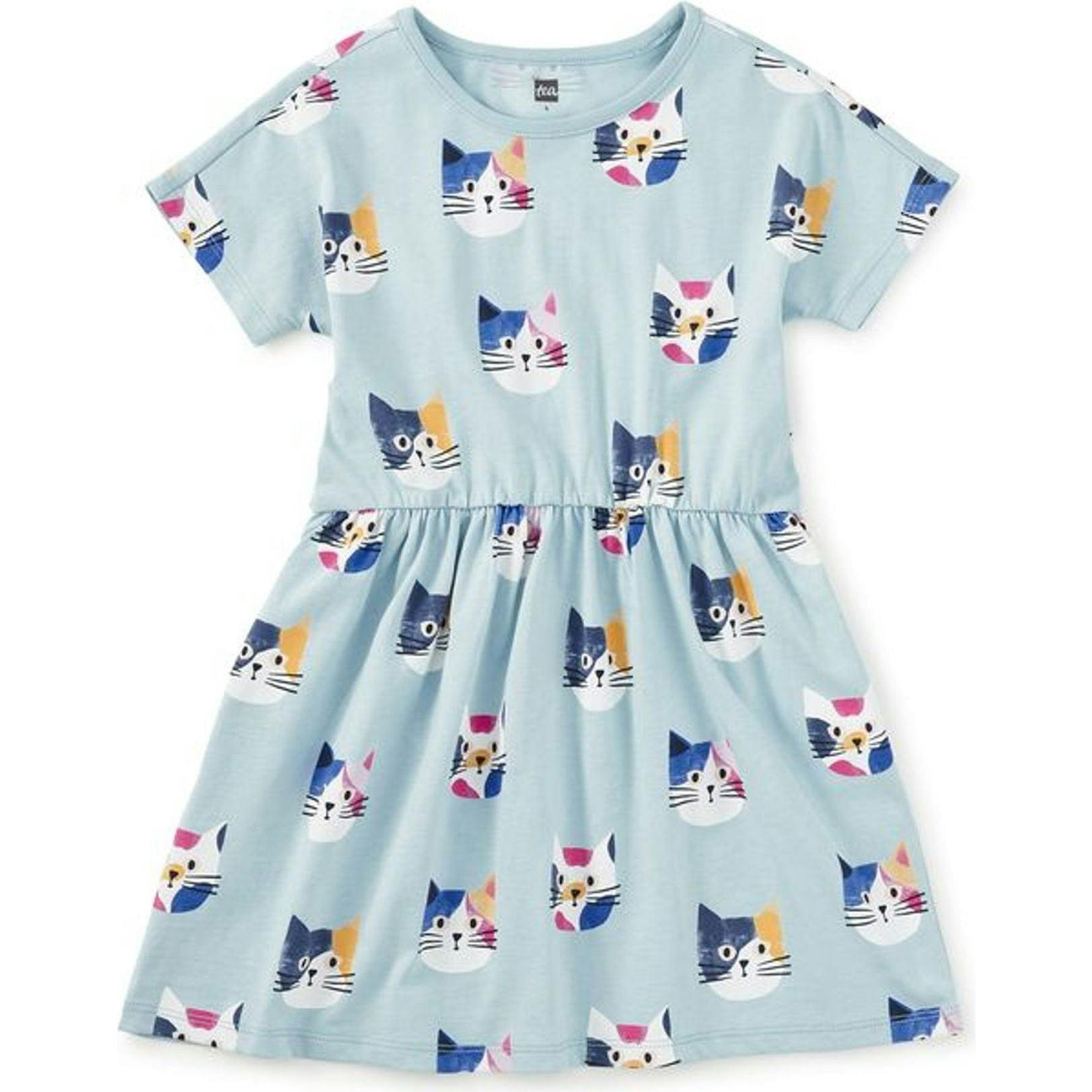 Short Sleeve Twirl Dress, Multi