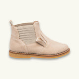 Teddy Chelsea Boot | Beige Suede