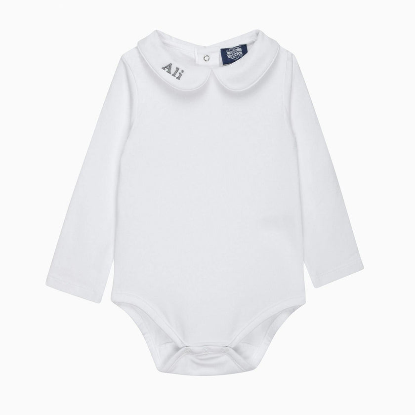Baby Long-Sleeved Milo Bodysuit in White
