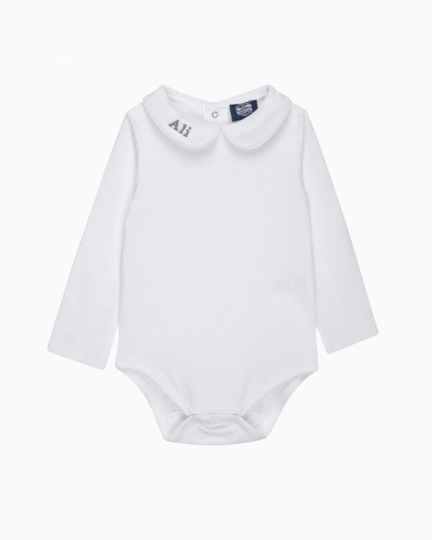 Baby Long-Sleeved Milo Bodysuit in White