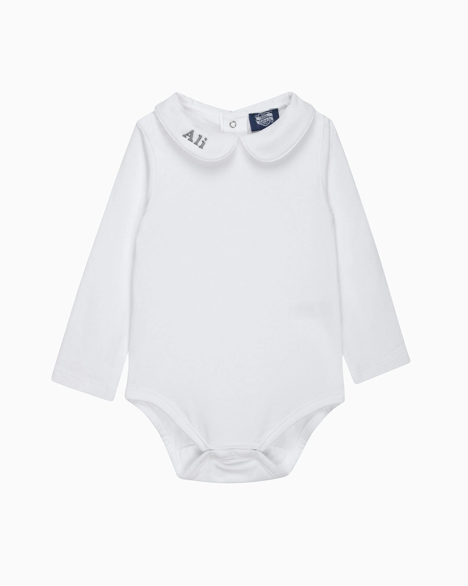 Baby Long-Sleeved Milo Bodysuit in White