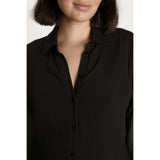 Women's Maternity Juniper Cotton Button-Placket Romper, Black