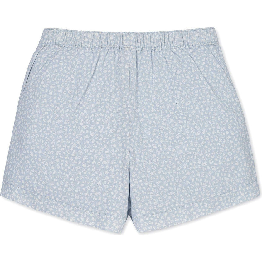 Linen Pull-On Short, Blue