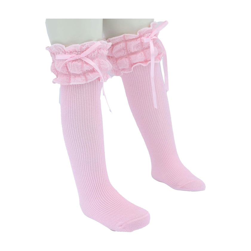 Ruffled Ribbon Long Socks