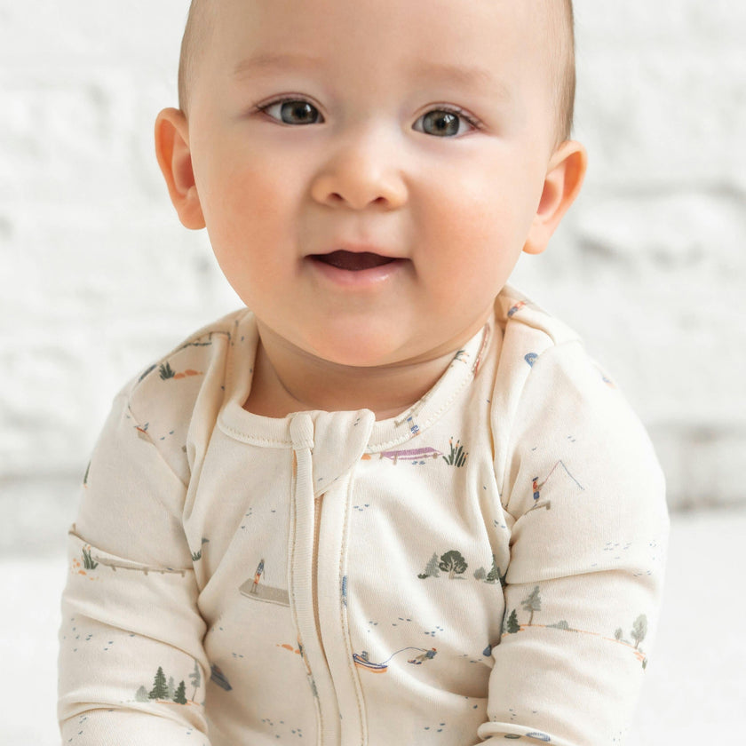 Peyton Zipper Sleeper - Lake / Barn + Mint