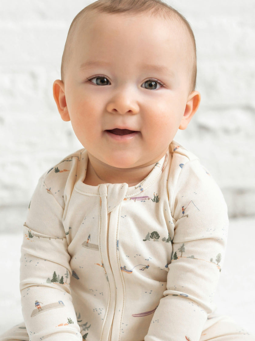 Peyton Zipper Sleeper - Lake / Barn + Mint