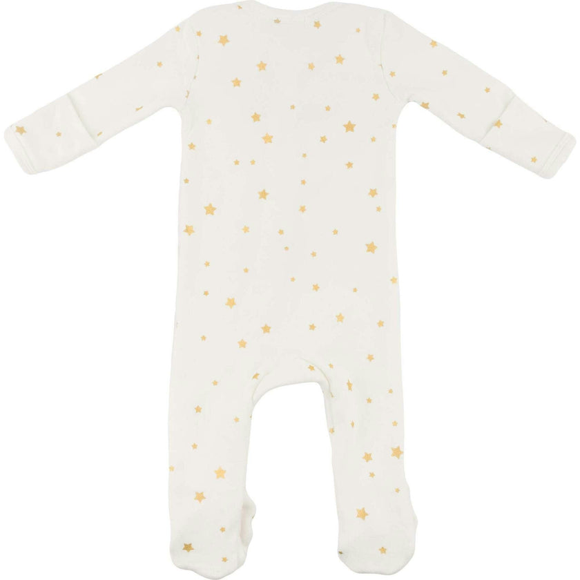 Mini Gold Star Foil Zipper Footie