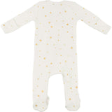 Mini Gold Star Foil Zipper Footie