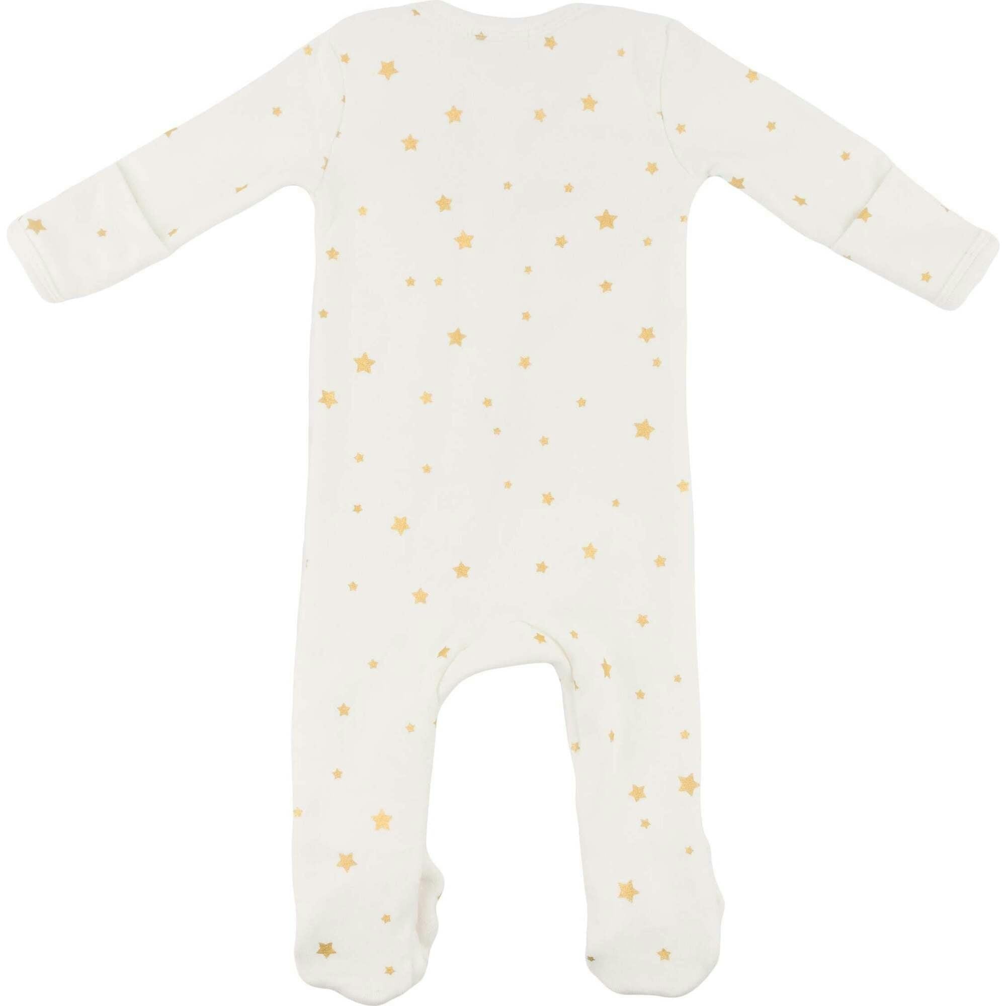 Mini Gold Star Foil Zipper Footie
