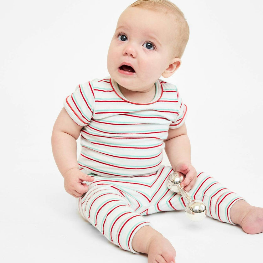 Andy Baby Legging, Turquoise Triple Stripe