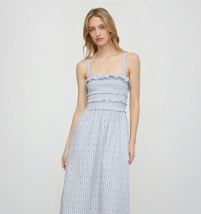The Analise Nap Dress - Blue Swiss Dot