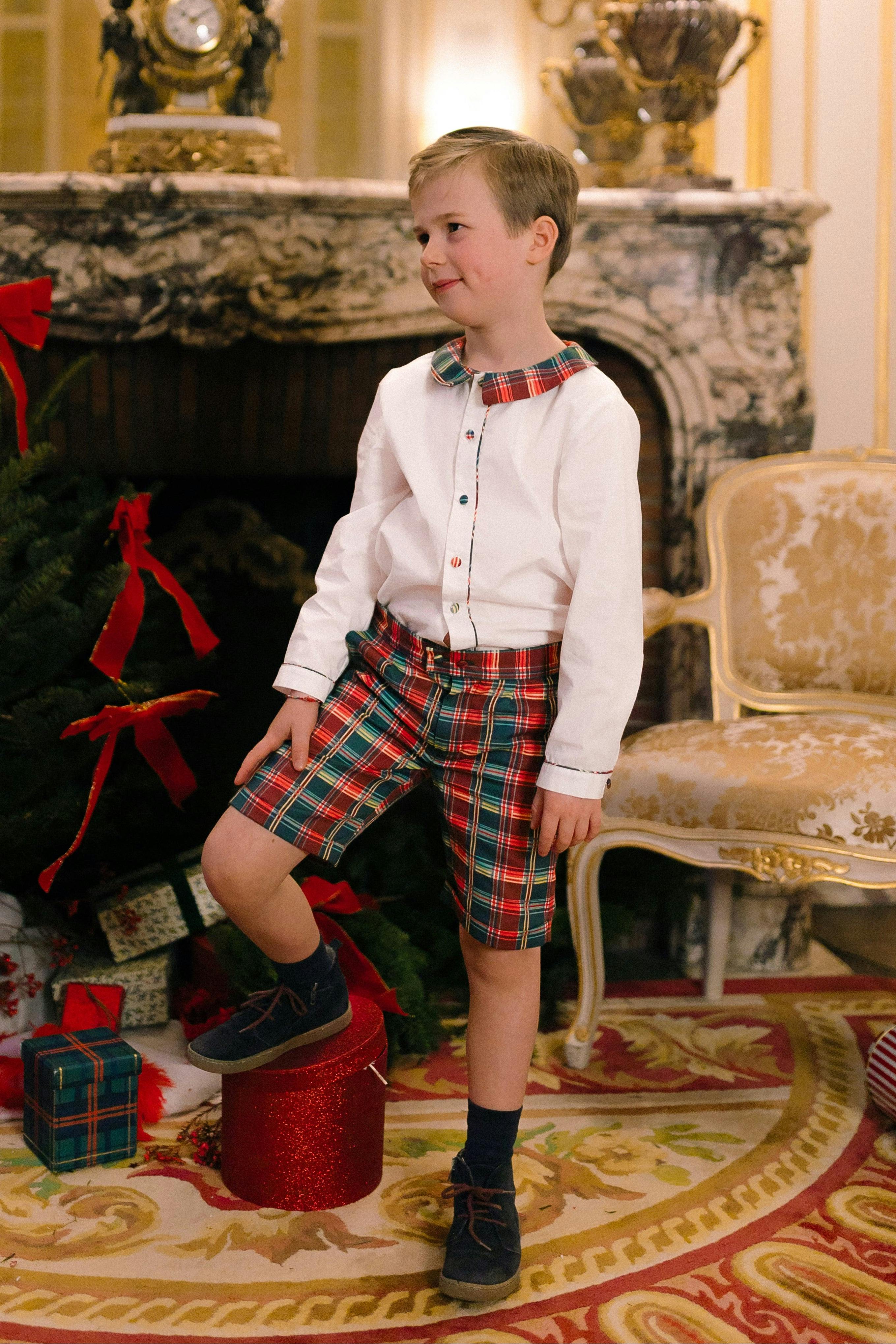 WILLIAM TARTAN ROUGE DRESSY SET