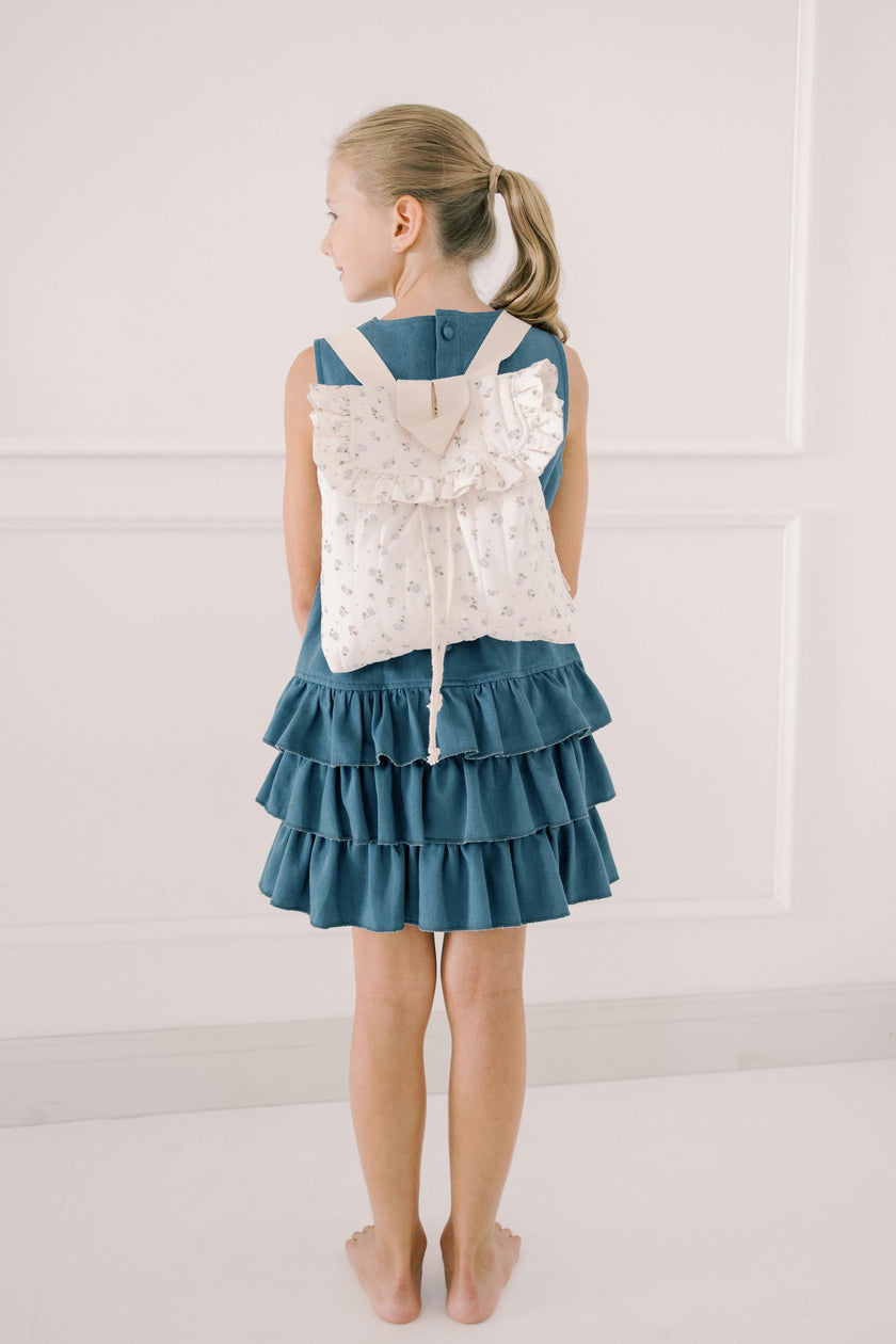 Eloise Quilted Backpack in Vintage Petite Blue