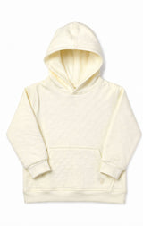 Girl Cream Long Hooded Pocket Jersey 100% Cotton