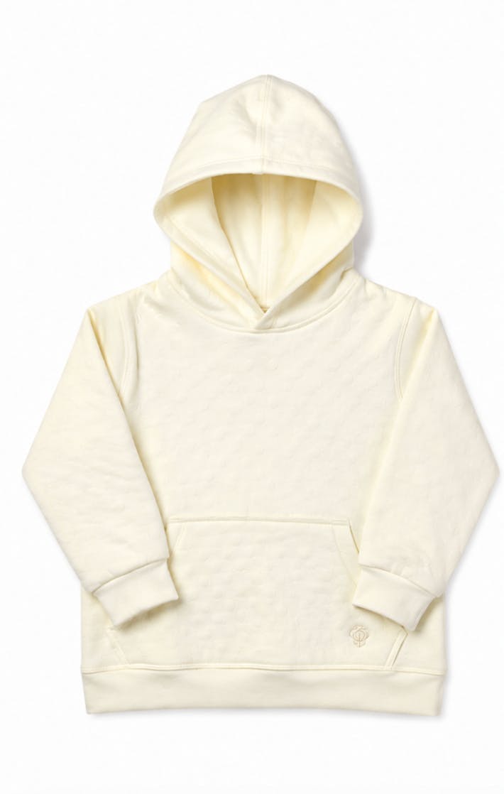 Girl Cream Long Hooded Pocket Jersey 100% Cotton