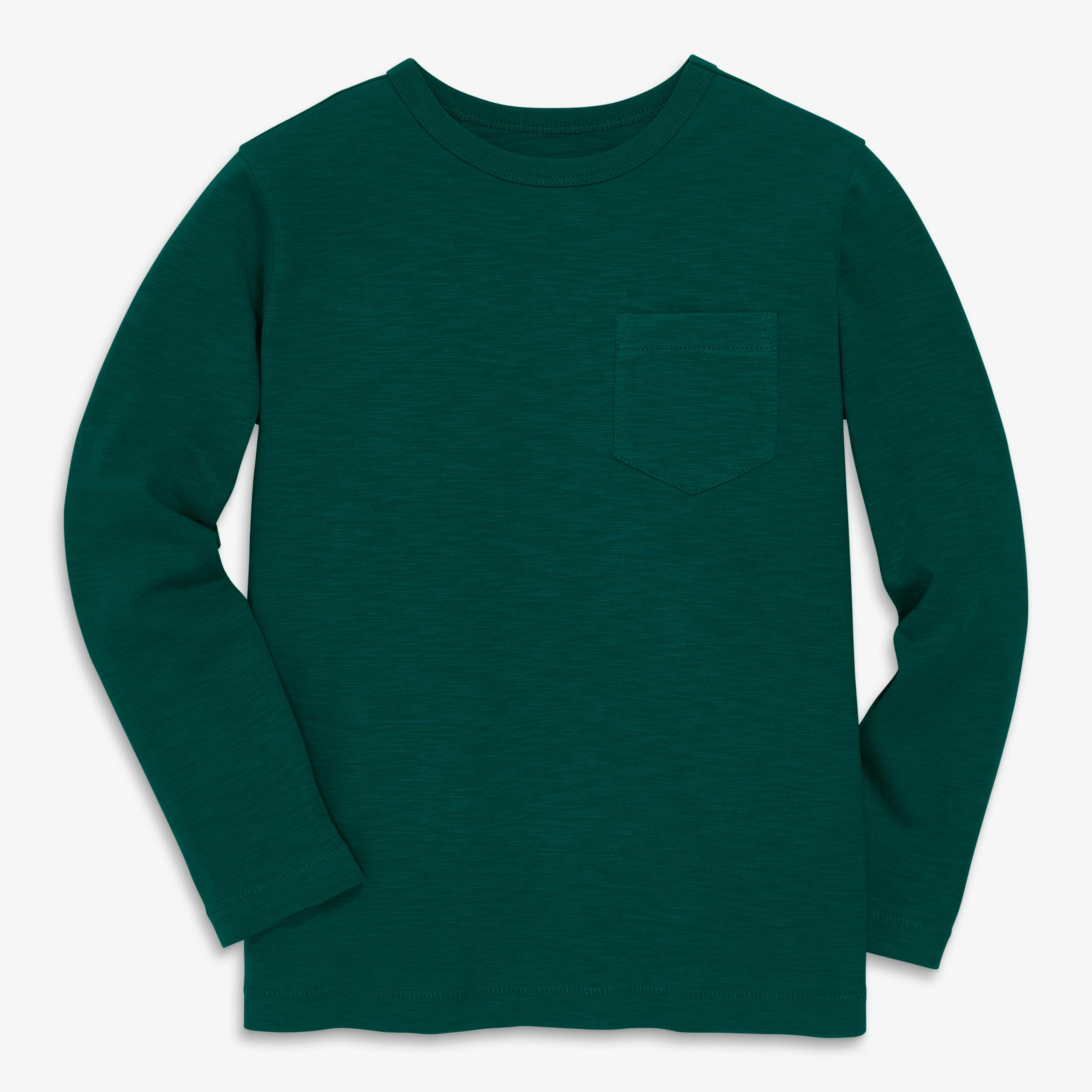 Kids long sleeve slub pocket tee