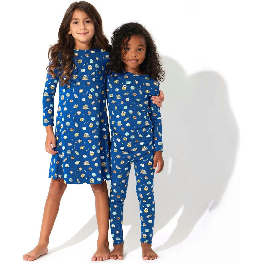 Hanukkah Cookies Bamboo Girls' Long Sleeve Dress
