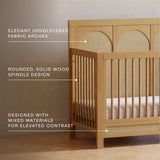 Eloise 4-in-1 Convertible Crib in Honey and Performance Sand Eco-Weave
