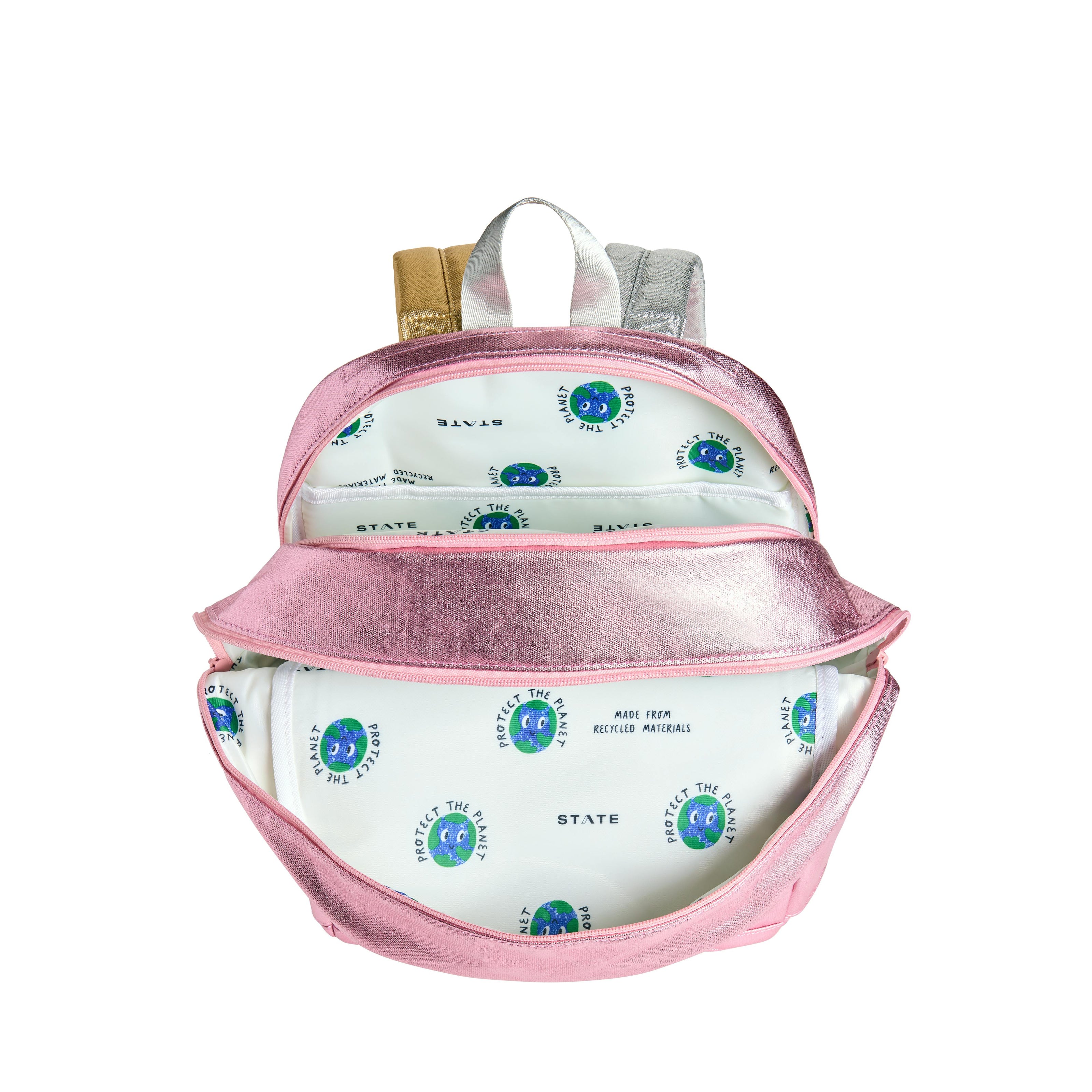 Kane Double Pocket Backpack, Metallic Clouds