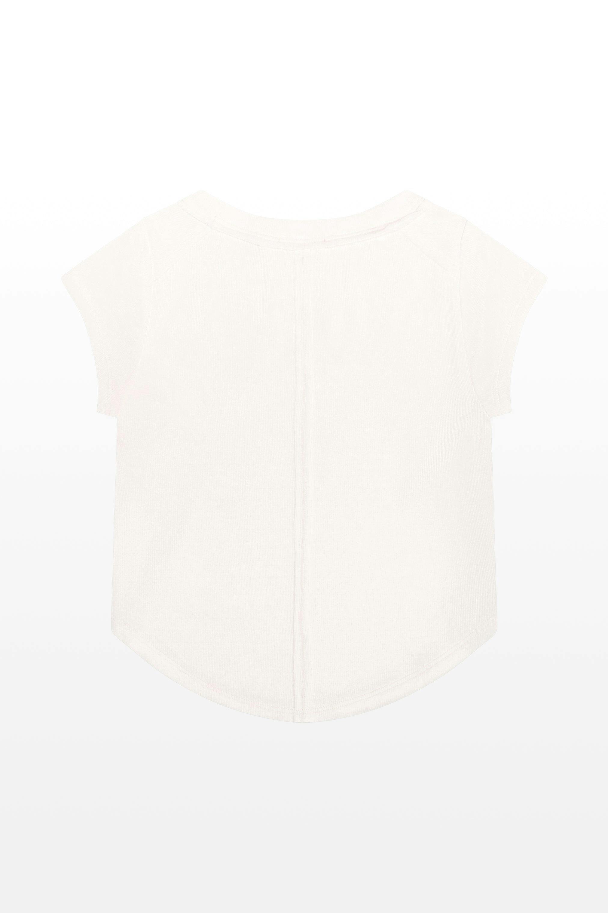 Rayon Rib Exposed Cap Sleeve Tee