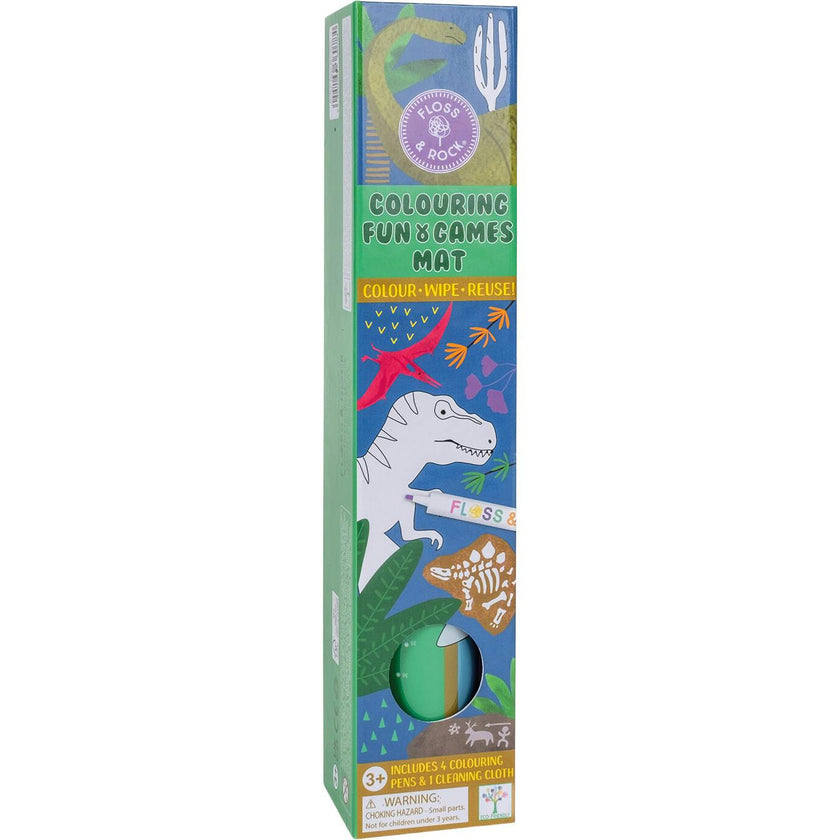 Dinosaur Coloring Fun and Games Mat